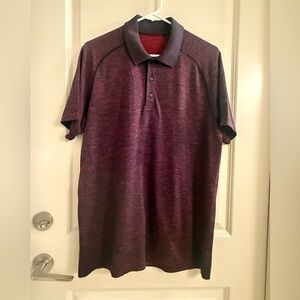 Lululemon Men’s Black and Red Metal Vent Polo Shirt